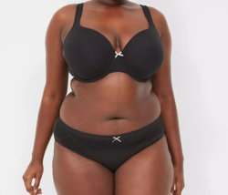 Lane Bryant CACIQUE Cotton Lace Waist Hipster Panty BLACK PLUS 12 0X NWT - $15.03