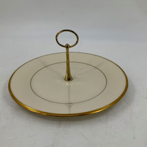 LENOX ETERNAL Handled Tidbit Tray 10.5&quot; Serving Plate Hostess Gold Excellent - £31.06 GBP