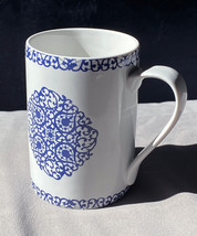 222 Fifth French Market Blue &amp; White coffee mug fine China PTS International - £8.18 GBP