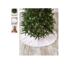 Christmas Tree Skirt Snowy White 4 Ft Diameter Holiday Decor - £17.99 GBP