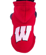 NEW NCAA Wisconsin Badgers Collegiate Polar Fleece Dog Hoodie Jacket Swe... - $15.95