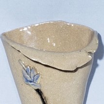 Handmade Artist Signed Clay Art Pottery 7” Hanging Conical Bud Vase Wall... - £15.14 GBP