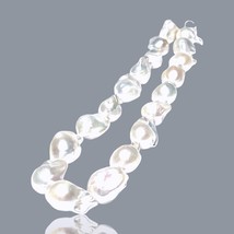 Giant Keshi Cultured Pearl 16.4 - 26.4mm 19 pcs Natural White Pearls Strand - £148.35 GBP