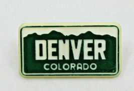 Denver Colorado CO Green White Plastic Collectible Pin Pinback Souvenir Vintage - £8.57 GBP