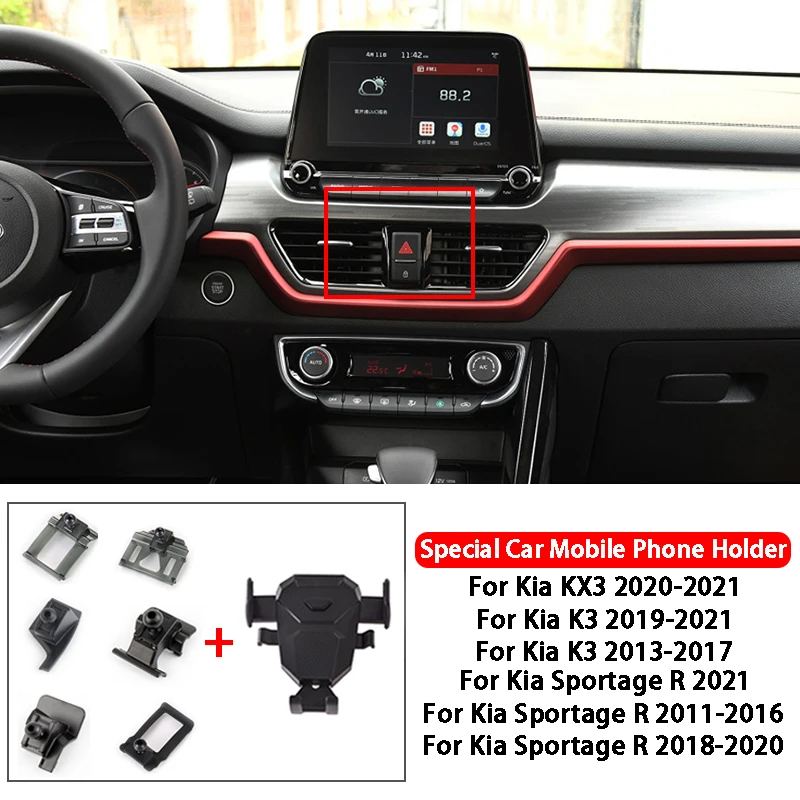 Car Mobile Phone Holder Dashboard Air Vent Mounts GPS Stand Bracket For Kia KX3 - £18.65 GBP