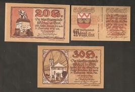 AUSTRIA WORGL in TIROL 30 &amp; 20 &amp; 10 heller 1920 5 auflage Notgeld 3psc banknotes - £4.69 GBP