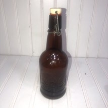  CZ Cap, Amber Glass Embossed Bottle w/ Swing Top Wire Bale w/ Rubber St... - £3.95 GBP