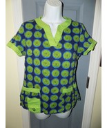 Crocs Green Rose Print Scrub Top Size XS Women&#39;s EUC - £14.35 GBP