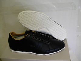 Lacoste casual shoes alisos 16 spm black leather size 8.5 us new with box - $123.70