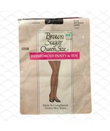 Vintage Brown Sugar Queen Size Large Reinforced Panty Toe Pantyhose Off ... - £7.06 GBP