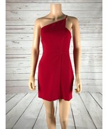 BCBG Cocktail Dress Asymmetrical-Neck Sheath Red Mini Dress NWT Size 8 - $29.68