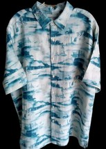 Margaritaville Shirt Mens 2XL Linen Silk Blend Nautical Lighthouse Water... - $13.86