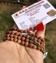 LABORATORIO CERTIFICADO Raro 4 Mukhi RUDRAKSHA Rudraksh Mala ROSARIO 108... - $30.01