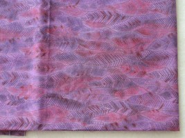FQ Fat Quarter Quilting Fabric 18&quot; x 22&quot; Purple Pink Feather - £5.58 GBP