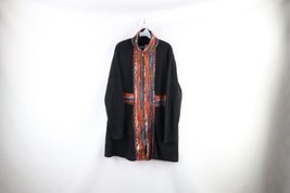 Vintage 90s Coogi Style Womens XL Rainbow Striped Wool Blend Knit Tunic Sweater - £47.44 GBP