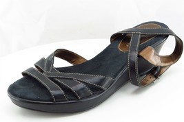 Naturalizer Sz 6 M Black Ankle Strap Leather Women Sandals - £15.48 GBP