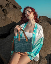 Raffia Tote Bag, Unique Handmade Gift for Mom Natural Bag, Moroccan Bask... - $84.99