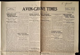 1932 feb15 Antique Newspaper Avon Grove Times Avondale Pa Yarnall Oxford Chatham - £53.76 GBP