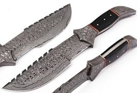 12 inch Bowie knife Full Tang Forged Damascus Steel Ladder Pattern with ... - $39.59