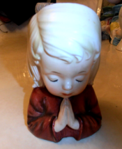 1950's Inarco E-1679 Praying Little Girl 6" Head Vase Planter Japan - $19.80
