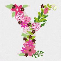 Pepita needlepoint kit: The Letter Y Flowering, 10&quot; x 10&quot; - $50.00+