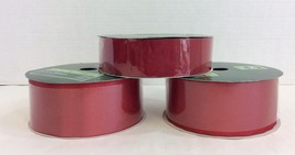 New 3 Spools Red Ribbon 1.5 &amp; 2.25 In Indoor Outdoor Velvet Metallic - £13.42 GBP