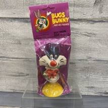 Sylvester Suction Baby Toy Bugs Bunny &amp; Friends Bath Rattle Vintage Toy - £9.30 GBP