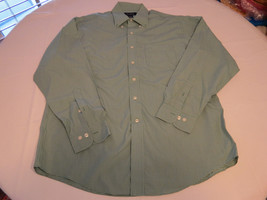 Mens Brooks Brothers long sleeve button up shirt green white plaid cotton L EUC@ - £18.13 GBP