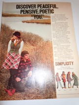 Vintage Simplicity Pensive Poetic You Print Magazine Advertisement 1972   - £4.78 GBP