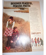 Vintage Simplicity Pensive Poetic You Print Magazine Advertisement 1972   - €5,22 EUR