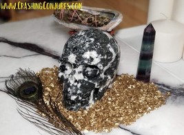 Carved Large Realistic Natural Crystal Skull: 5.1&quot; Zebra Jasper - $750.00