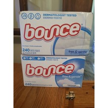 Lot of 2 Bounce Free &amp; Gentle Dryer Sheets 240 Sheets 2 Boxes Fragrance Free - £21.05 GBP