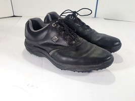 Footjoy Greenjoys Golf Shoes Men&#39;s Size 11 Black Leather Cleat 45538 - $570.99 MXN