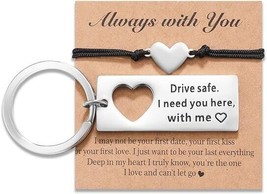 Matching Keychain Bracelet Set, Couples Gifts for Boyfriend Girlfriend Husband - £7.44 GBP
