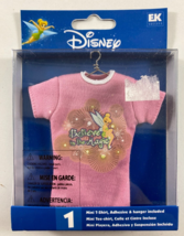Jolee&#39;s Disney Tinkerbell Pink Mini T-Shirt/Hanger Believe In Magic EK Success - £9.37 GBP