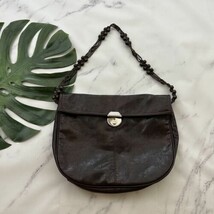 Lulu Townsend Vintage Y2k Shoulder Bag Purse Brown Leather Crochet Beade... - $523.61 MXN