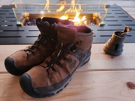 KEEN Targhee III Mid Waterproof Hiking Boots for Men - Chestnut/Mulch - ... - $88.11