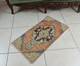 Vintage Runner 2.5x1.2 ft Mini Turkish Rug Oushak Runner Anatolian Runne... - $105.77