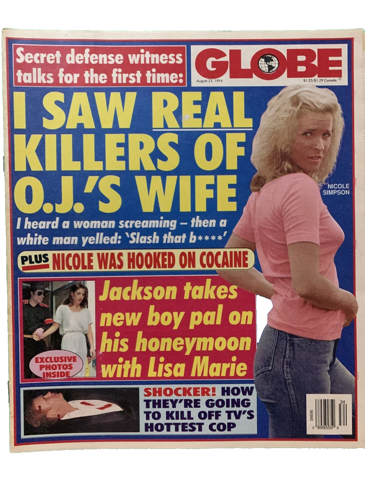 Globe August 23, 1994 I saw real killer of O’Jays wife - $12.75