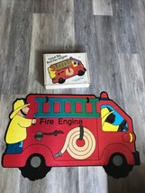 Fire truck  Vintage Judy J036010 Red Jumbo Floor Puzzle Vintage 1985 age... - $7.87