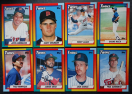 1990 Topps Traded Minnesota Twins Team Set of 8 Baseball Cards - £2.34 GBP