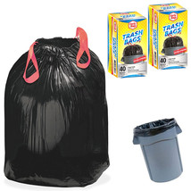 80 Large 30 Gallon Commercial Trash Garbage Can Bags Heavy Duty Yard Kit... - $52.99