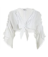 Charo Ruiz Women&#39;s Kissa Tie-Accented Cotton Blouse, NWT, Size Large - $123.74