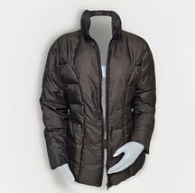 Vintage Moncler Down Puffer Jacket Womens Sz 2 M Brown Mid Coat Zipper B... - $52.78