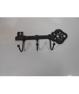 Wall Mounted Skeleton Key Holder Three Hooks Cast Iron Black - €8,19 EUR