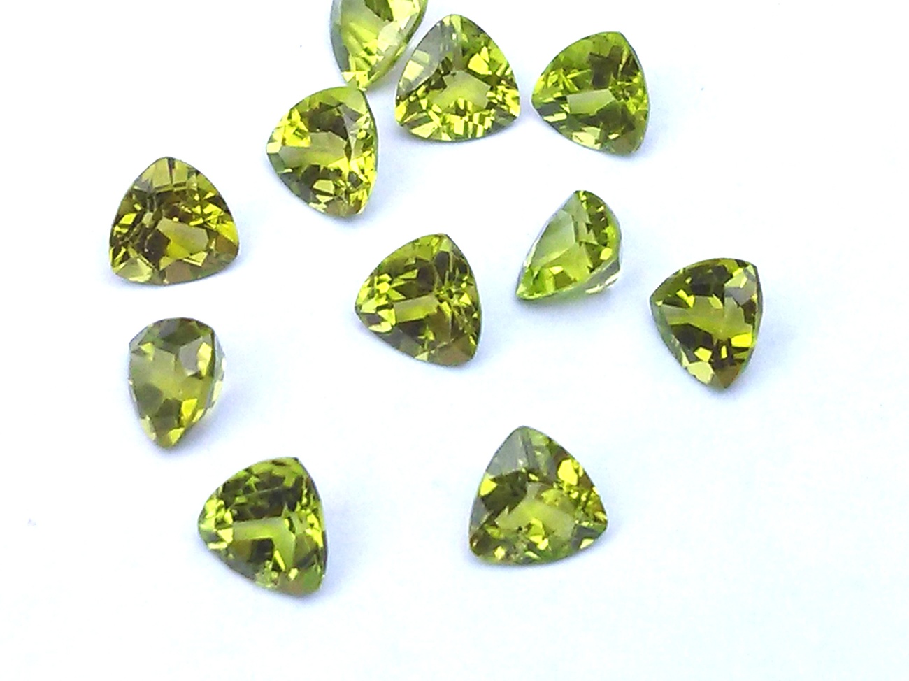 Peridot Gemstones - Trillion Cut - Matched Pair - $30.00