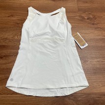 Athleta Womens Solid White Ace Racer Tank Size Small B/C Built in Bra Stretch - £29.70 GBP
