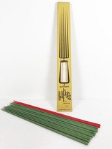 Vintage DANISH Tapers Candles Mid Century Modern 15&quot; GREEN RED 12pc Slim Makoto - £7.78 GBP