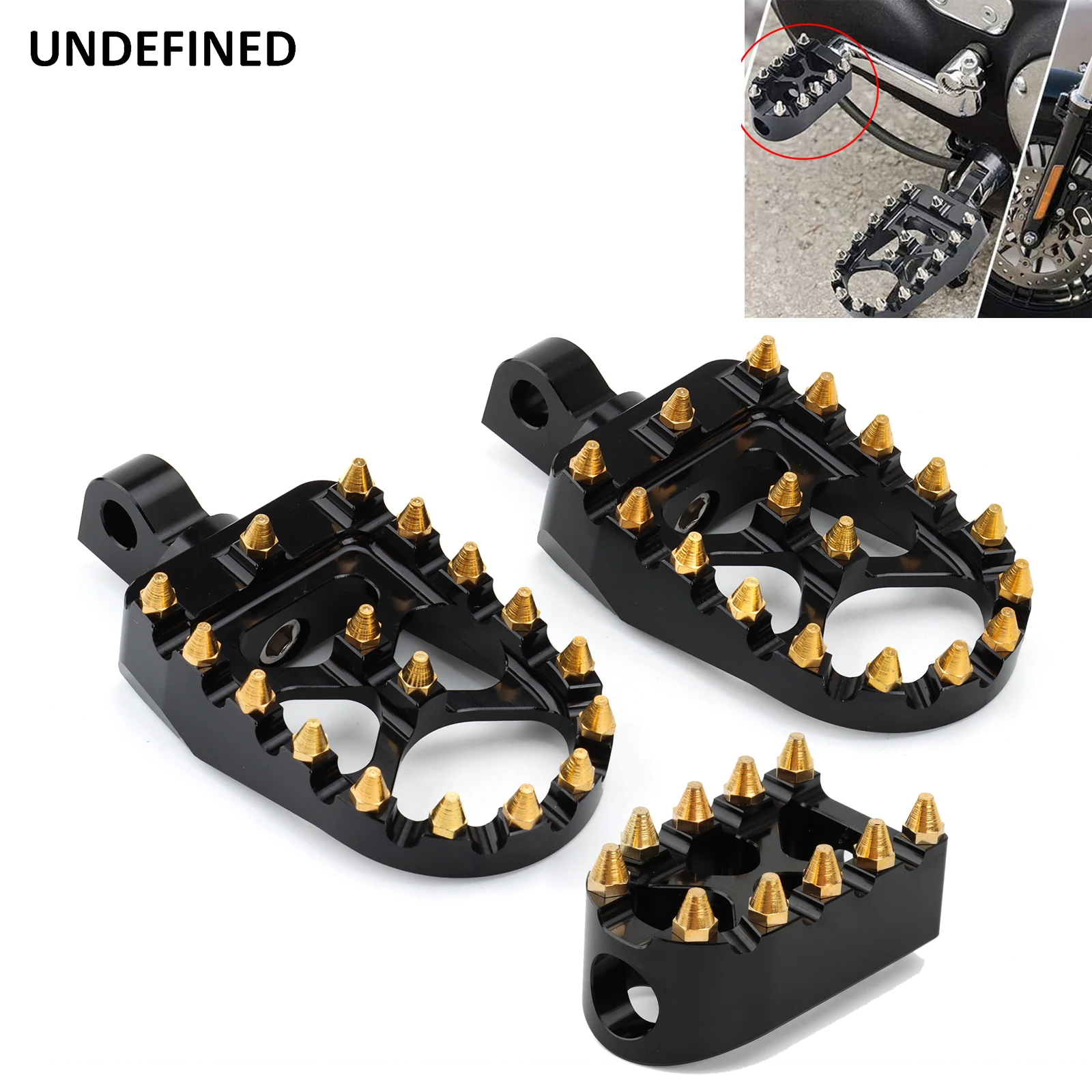 Golden MX Style Foot Pegs Wide Footrests Pedals Gear Brake Shifter Peg For - $11.10+