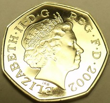 Cameo Proof Great Britain 2002 50 Pence~Only 100,000 Minted - $13.66